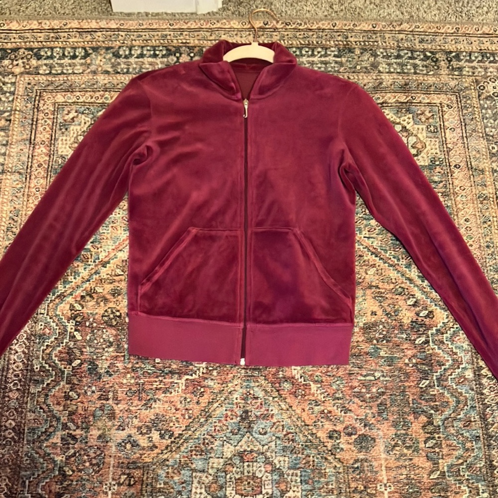 JUICY COUTURE VELORE TRACK JACKET magenta/pink SIZE SMALL